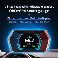 WIIYII OBD2+GPS P17 Medidor de Presión Turbo Head-Up Display Accesorios de Coche Hud Escáner OBD2 para Vehículo