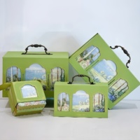 Boîte vide de luxe élégante, réutilisable et recyclable, style peinture à l'huile, pour cadeaux de fiançailles et de mariage, emballage portable, vente en gros