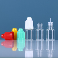 Longue pointe mince ou gros bouchon 3 ml 5ml 10ml 15ml 20ml 30 ml 50ml bouteille PET noire transparente avec bouchon à l'épreuve des enfants pour liquide