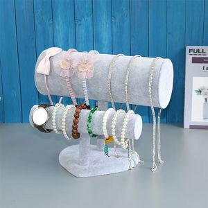 Bracelet en daim, montre, support à bijoux, bandeau, présentoir d'accessoires, à deux/trois niveaux - Product Image 5