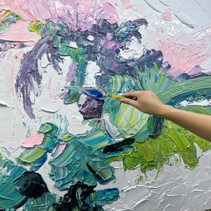 Hand Painted Oil Painting Abstract Art Canvas Wall Art <b>Large</b> Rectangle No <b>Frame</b> Living Room Decor - Product Image 4
