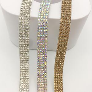 Sinrong Tự Dính Pha Lê Kim Cương Ribbon Trim Tấm Bling Rhinestone Băng Cho Giày Thủ Công Mỹ Nghệ Trang Trí Thủy Tinh Căng - Product Image 4