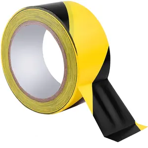 High visibility durable floor tape yellow colored printing adhesive PVC floor tape for safety marking