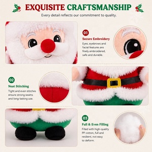 Peluche Personalizado de Santa Claus, Muñeco de Peluche Navideño al por Mayor, Regalo de Peluche Suave con Empaque con Logotipo Personalizado - Product Image 3