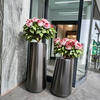 Pots de fleurs en acier inoxydable personnalisés en usine Pots de plantes d'extérieur de grande taille