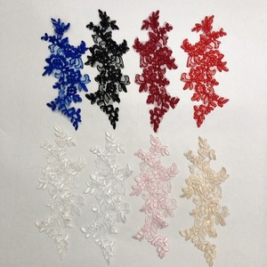 Coudre décoratif bleu de haute qualité sur collier Applique en dentelle soluble dans l'eau pour vêtement LT20395 - Product Image 2