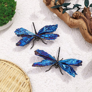 All'ingrosso cristallo naturale intaglio di cristallo curativo Aura tormalina libellula piuma blu libellula per la decorazione - Product Image 5