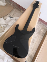 Flyoung Gitar Listrik Berkualitas Tinggi Warna Hitam Mengkilap Instrumen Senar 6 Senar