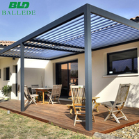4x3 Terrasse toit anti-pluie arrière-cour persienne automatique latte aluminium pergola auvent extérieur