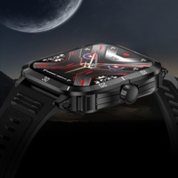 Montre connectée KT71 avec écran carré IPS, technologie Bluetooth, montre de sport d'extérieur, dotée d'un chronographe, d'un réveil, d'une batterie de 71 mAh et d'un bracelet en gel de silice
