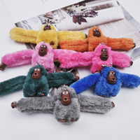 WH Peluche Singe à longs bras, Pendentif de sac, Pendentif pour sac bandoulière, Pendentif pour sac à dos, Porte-clés poupée, Porte-clés