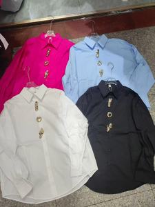 Camicie e <span class=keywords><strong>Bluse</strong></span> Casual da <span class=keywords><strong>Donna</strong></span> in Cotone a Maniche Lunghe, Nuova Collezione <span class=keywords><strong>Autunno</strong></span> Primavera, Versatili e alla Moda - Product Image 4