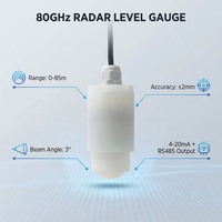 Indicateur de niveau de réservoir d'huile et d'eau sans contact PTFE 4-20mA 80GHz, capteurs de niveau de liquide, transmetteur de niveau radar, précision de 2 mm
