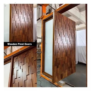 Ý cách âm an ninh thông minh pivot Gỗ gỗ phía trước cửa nhôm đơn giản bên ngoài lối vào - Product Image 2