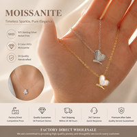 925 Sterling Zilver Moissanite Hart Moeder-van-Parel Ketting Fabriek Groothandel Fijne Liefde Valentijnsdag Jubileum Cadeau Sieraden