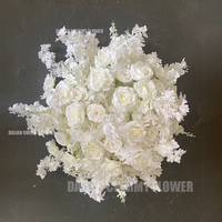 Boule de fleurs artificielles en soie OEM pour mariage, grande boule de fleurs blanches de 70 cm, centre de table de mariage