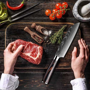 Handmade Damascus Steel Chef <b>Knife</b> with Ergonomic Wooden Handle for Professional <b>Kitchen</b> Use Premium Damascus Steel Chef <b>Knife</b> - Product Image 6