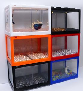 Mini <span class=keywords><strong>Aquarium</strong></span> Transparent de 2L pour Poissons Rouges, Blocs de Construction Créatifs, Boîte en Plastique pour Paysage de Bureau - Product Image 3