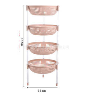 Vegetable And Fruit <b>Storage</b> Basket <b>Kitchen</b> Plastic Multi Layer Floor Standing <b>Corner</b> Rack 3 Layer For Food <b>Storage</b> - Product Image 2