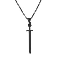 Mode acier inoxydable hommes bijoux 18k or acier inoxydable croix épée pendentif collier poignard pendentif chaîne collier