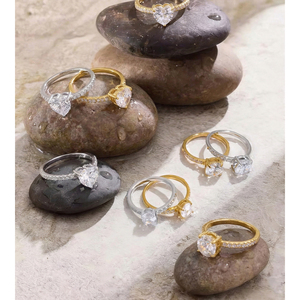 JINYOU 2985 Size 6789 Stainless Steel <strong>Cubic</strong> <strong>Zirconia</strong> <strong>Engagement</strong> <strong>Ring</strong> Heart Round CZ Pave <strong>Ring</strong> Jewelry for Wholesale - Product Image 5