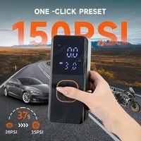 Compresseur d'air portable sans fil pour pneus de voiture, en ABS, avec affichage numérique, lumière d'urgence et moniteur de pression des pneus