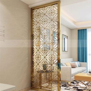 EX254 Modern Design Stainless Steel <b>Screen</b> Partition Fixed Room Divider for <b>Wall</b> Decor Salon Panel Gold Room Divider - Product Image 4
