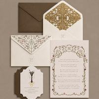 Carte d'invitation de mariage de luxe avec impression couleur et gaufrage, carte vierge, carte de vœux, carte postale pour fête de mariage
