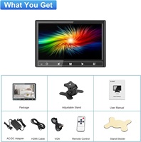 Moniteur IPS 7 pouces avec entrée HD&MI VGA AV, résolution 1024x600, écran tactile portable, télécommande, haut-parleur intégré pour jeux, CCTV, PC