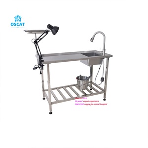 OSCAT Et-28 Veterinary Equipment Large Veterinary <strong>Autopsy</strong> Table 304 Stainless Steel Construction with Built-In Sink - Product Image 2