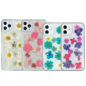לחץ מיובש פרחים shocked עמיד בפני טלפון נייד כיסוי תיק אפוקסי עבור iPhone 6 7 8 11 12 13 מקסימום עבור huawei