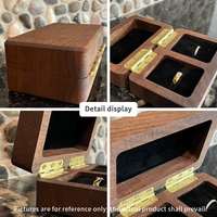 Boîte à bague en bois de noyer faite à la main, personnalisée et gratuite, pour cadeau de mariage ou de fiançailles, avec gravure de couple, emballage artisanal