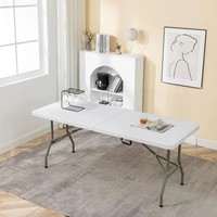 Table de pique-nique pliante d'extérieur de style moderne DISHI, mobilier en plastique portable personnalisé pour les fêtes et événements en plein air