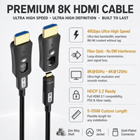 Câble Fibre Optique AOC HDMI 2.1 8K 48 Gbps Élimine l'Atténuation du Signal Idéal pour la Transmission à Longue Distance