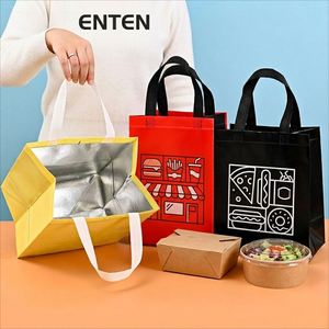 Wholesale OEM Insulated Cooler Bag Non Woven Aluminum Foil Thermal Food Delivery Takeaway Packaging Bag Custom Logo - Product Image 3