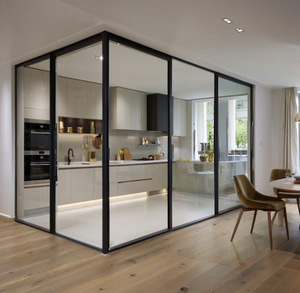 <span class=keywords><strong>Porte</strong></span> <span class=keywords><strong>coulissante</strong></span> suspendue en verre minimaliste à deux ou trois articulations, insonorisante et isolante thermique, <span class=keywords><strong>de</strong></span> style allemand, pour salon et centre commercial - Product Image 2