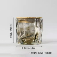 LO75 250ml Pots à miel écologiques en verre, porte-bougie unique en verre transparent irisé