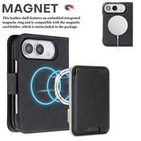 Étui Porte-Cartes Magnétique en Cuir PU de Luxe Compatible avec iPhone 18 Duo 17 15 Pro Max Ultra Fin Couverture Complète