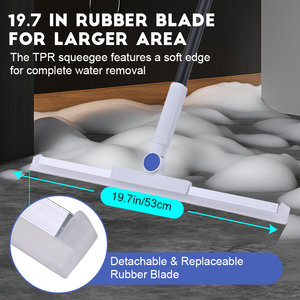 Okkihome chổi ma thuật 2 trong 1 tấm chổi vi sợi nhựa cán kim loại đa năng quét lau nhà 148cm cho tất cả các tầng - Product Image 3