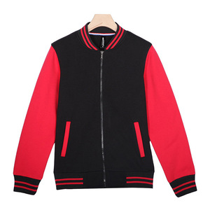 Chaqueta de béisbol para hombre, azul grisáceo, con cremallera, gruesa, cortavientos, informal, combinada, mezcla de algodón y forro polar, para otoño - Product Image 3