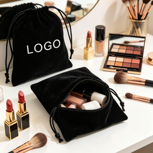 Bolsas de Terciopelo Negro con Cordón, Bolsitas Personalizadas con Logotipo para Joyería, para Anillos, Aretes, Collares y Embalaje - Product Image 5