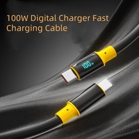 Câble de données USB avec affichage numérique en temps réel LED à charge super rapide 100W pour iPhone 15 Huawei Ordinateur