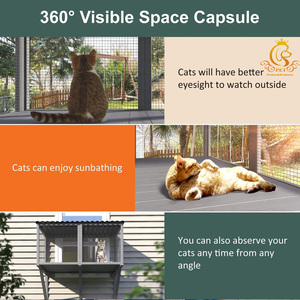 EUR PET son tasarım kedi Catio katı ahşap kedi pencere levrek lüks kedi evi kafes - Product Image 4