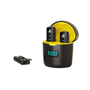 Xách tay 2.4G không dây Lavalier Microphone điều chế kỹ thuật số âm thanh <span class=keywords><strong>video</strong></span> ve áo Mic cho khách máy ảnh di động - Product Image 2