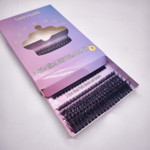 Phổ biến nhất 8 10 12 14 16mm DIY lông mi Handmade D Curl Fluffy cụm lông mi 60D 80D 100D hỗn hợp trong một khay - Product Image 5