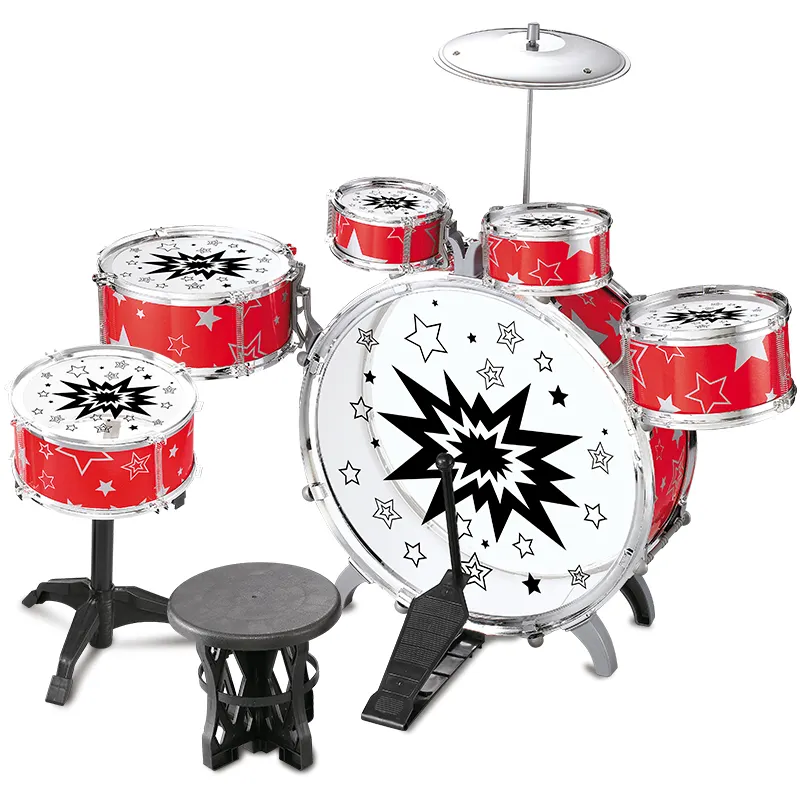 Sei jazz drum set giocattolo per bambini musicali rock roll drum set giocattolo