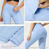 Leggings de yoga taille haute élastiques effet push-up, extensibles dans quatre directions, unis, anti-transpiration, doux, respirants, avec poches, pour la course et la gym