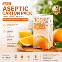 Fabricant chinois de conditionnements aseptiques en carton de 200 ml de qualité alimentaire, personnalisables haut de gamme, en papier 7 couches, feuille d'aluminium et PE pour le lait