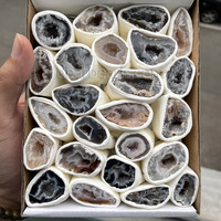 Großhandel Cluster Kristalle Druzy Achat in Scheiben geschnitten Geode Stone Box Set für die Heilung Kristall Home Decoration