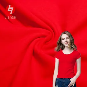 High Quality Breathable Knitted Fabric Cotton For Garment Red Color